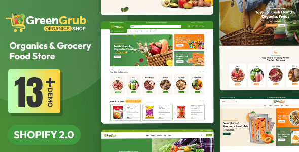 Greengrub 有机杂货 Shopify 主题 2.0