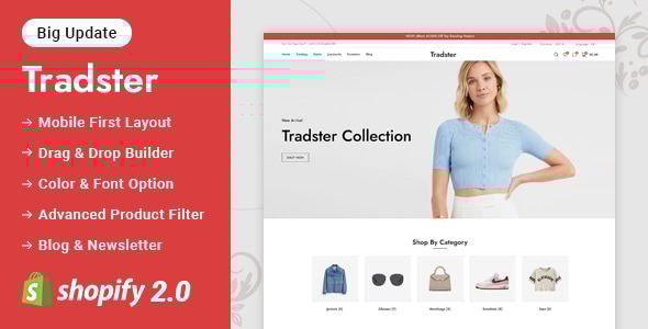 Tradster – 多功能时装店 Shopify 2.0 响应式主题