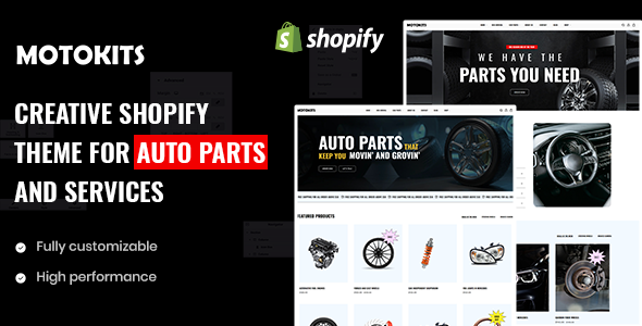 Motokits – 汽车零部件和服务创意Shopify主题