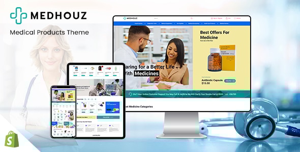 Medhouz – 医疗、药房和实验室商店Shopify主题