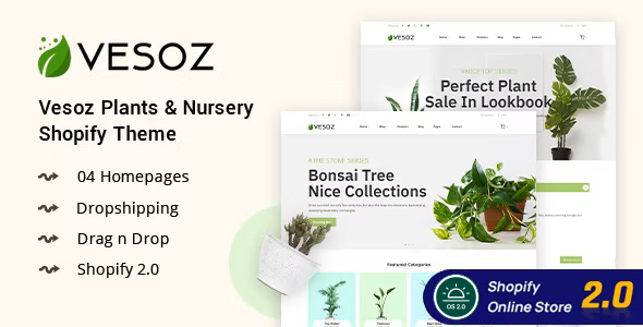 Vesoz – 植物和苗圃 Shopify 主题