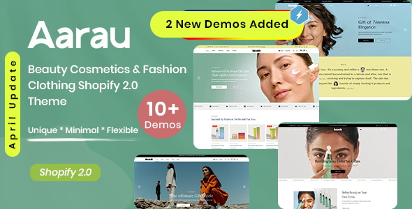 Aarau – 美容化妆品和时尚服装Shopify 2.0主题