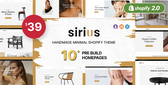 Sirius – 用于直销的手工最小 Shopify 主题商店