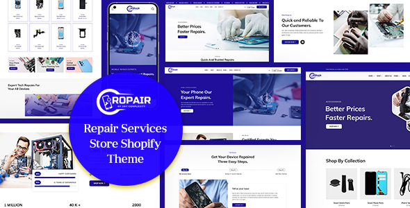 Ropair – 手机电脑和电子产品维修服务商店Shopify主题OS 2.0