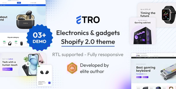 Etro – 电子产品和小工具Shopify 2.0主题