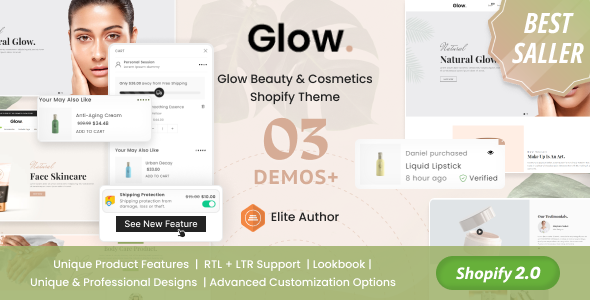 Glow – 美容与化妆品Shopify主题