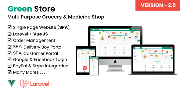 绿色商店 – Laravel  VUE单页杂货店