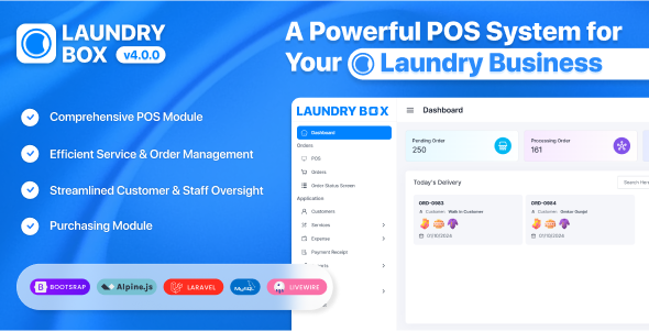 洗衣箱 POS 和订单管理系统