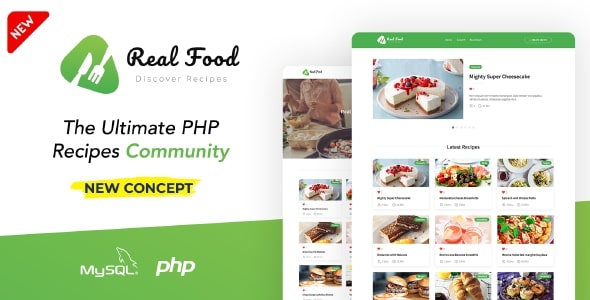 真实食品 |终极PHP食谱和社区食品+RTL支持