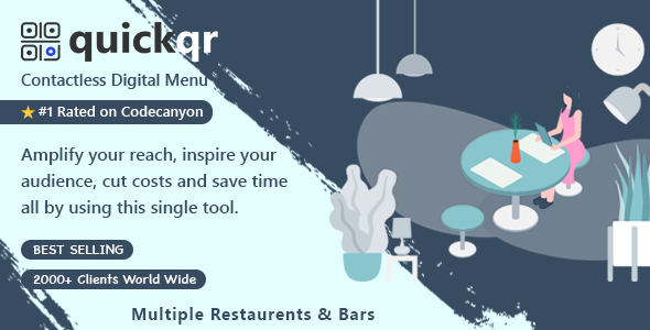 QR Menu Maker SaaS – 非接触式二维码餐厅菜单 – QuickQR Laravel CMS