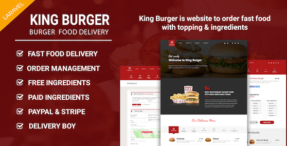 King Burger – 餐厅食品订购网站，其中包含 Laravel 中的成分