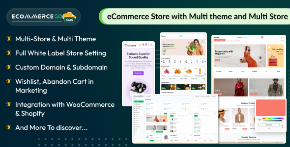 eCommerceGo SaaS – 具有多主题和多商店的电子商务商店