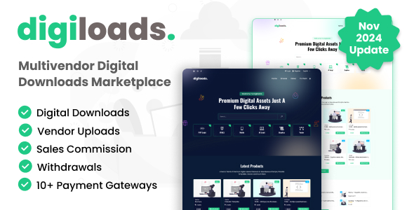 Digiloads – 多供应商数字下载市场