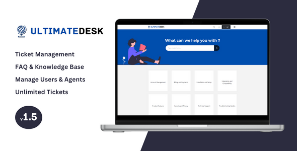 UltimateDesk – 带有知识库和常见问题解答的支持票证系统