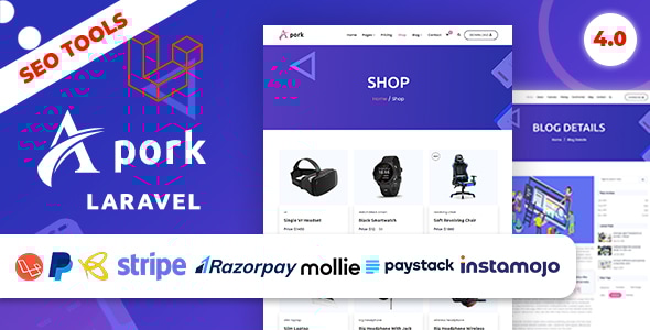Apork – 基于多租户的搜索引擎优化，URL缩短器，vCard，电子商务和产品登陆（SAAS）