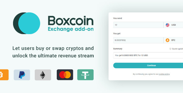 加密货币交易所 – 交换和购买比特币 – Boxcoin Exchange Addon