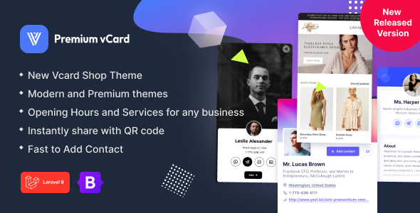 高级 vCard / 简历 / 简历 / 作品集 / 数字名片 – Laravel 11
