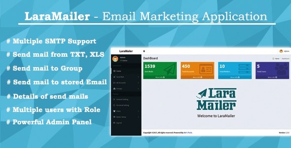 LaraMailer – 支持多个 SMTP 的电子邮件营销应用程序