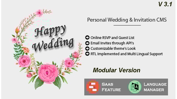 快乐婚礼 – 个人婚礼和邀请函 CMS