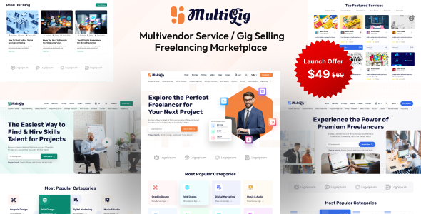 MultiGig – 服务 / Gig 销售自由职业市场（基于订阅）