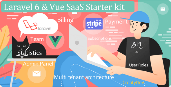 SaaSWeb， Laravel 6  vue SaaS入门套件