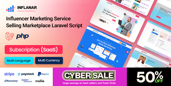 Inflanar – 影响者营销服务 销售市场 Laravel 脚本