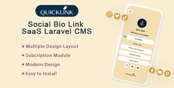 面向创作者、影响者和企业的 Bio Link SaaS – QuickBioLink （SAAS）