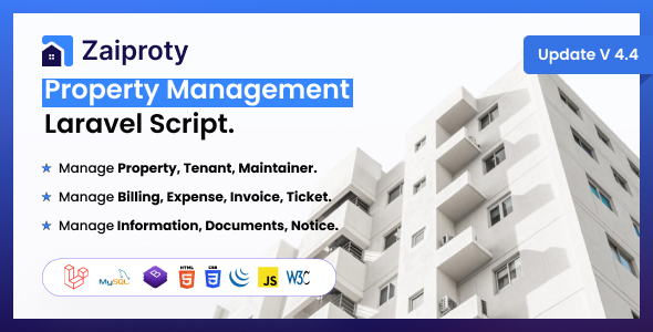 Zaiproty – 物业管理 Laravel Script