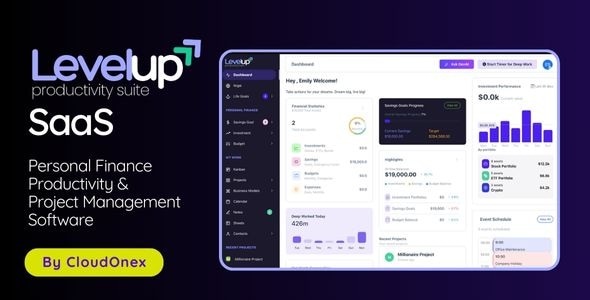 LevelUp SaaS – 全能个人理财、生产力和项目管理套件