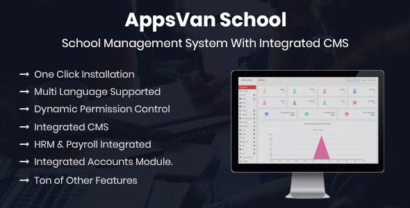 AppsVan School – 具有集成 CMS 的学校管理系统