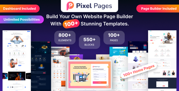 PixelPages – 用于 HTML 模板的 SAAS 应用程序网站构建器