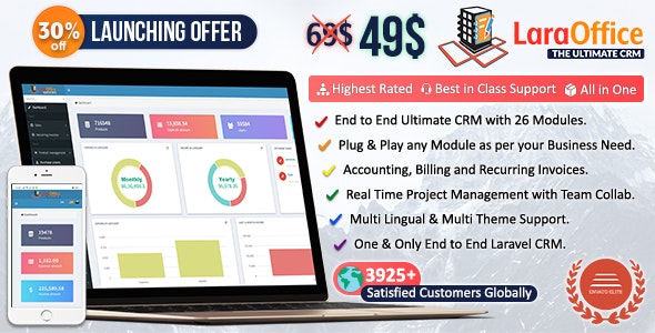 LaraOffice Ultimate CRM 和项目管理系统