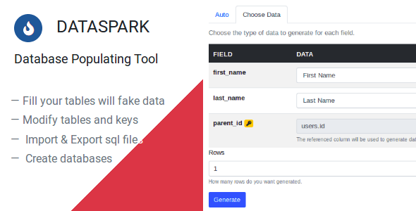 Dataspark – 数据库填充工具