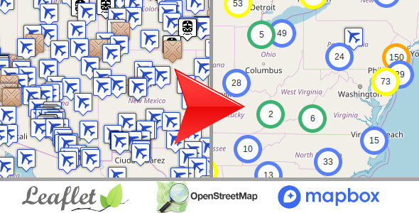 传单 OpenStreetMap，多用途服务器端标记聚类 php 脚本 v1.4