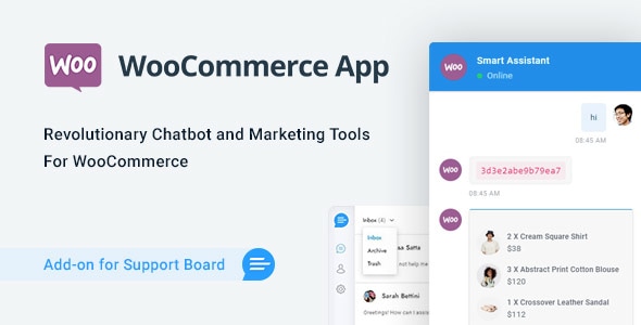 WooCommerce 聊天机器人和支持板的营销应用程序