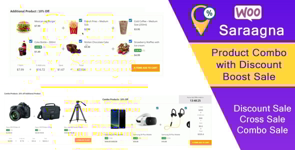 萨拉格纳 |带有 Discount Boost Sale 插件的 WooCommerce 产品组合（交叉销售）