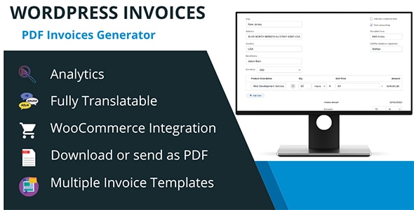 带有 WooCommerce 集成和 Stripe Payments 的 WordPress 发票生成器