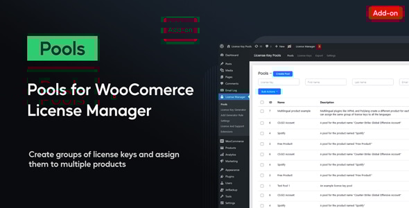 WooCommerce 许可证管理器的池