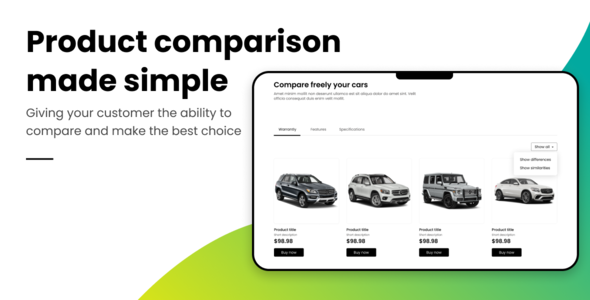 适用于 WooCommerce 的 Orion 产品比较器