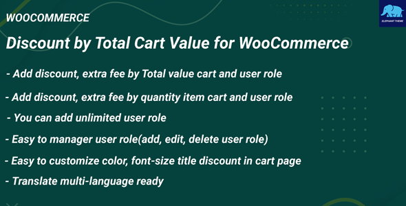 WooCommerce 的购物车总价值折扣