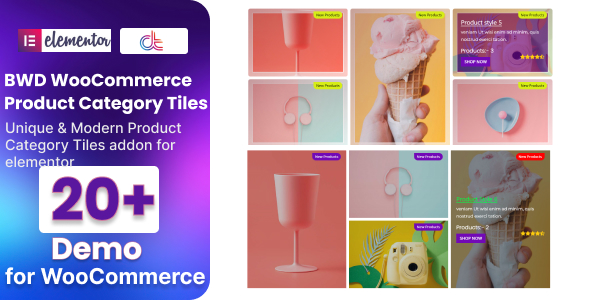 Elementor 的 WooCommerce 产品类别 Tiles Addon