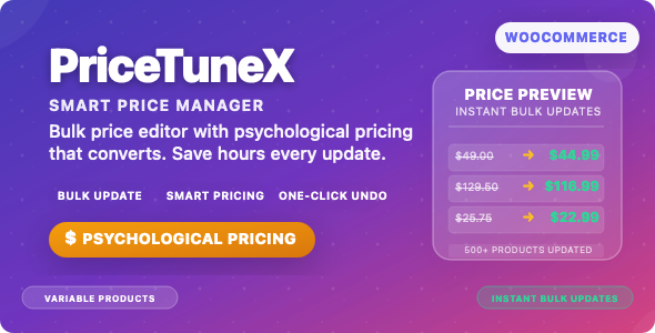 PriceTuneX – WooCommerce 智能价格管理器