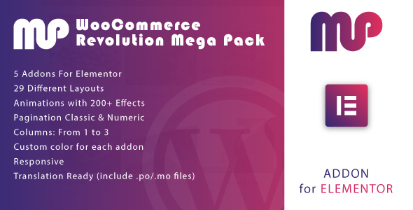 Elementor WordPress 插件的 WooCommerce Revolution Mega Pack