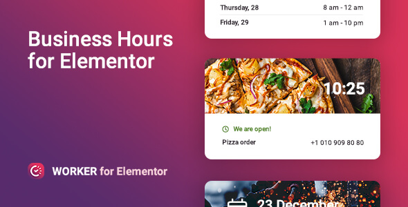 Elementor 的工作时间小部件 – 工人