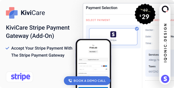 KiviCare（TM） – Stripe 支付网关（附加组件）