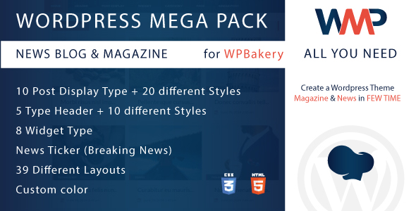 WordPress Mega Pack for WPBakery – News, Blog and Magazine – All you need