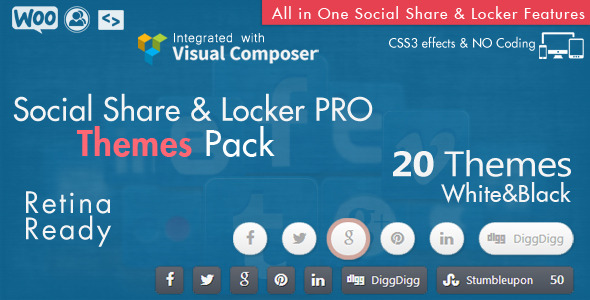Social Share  Locker Pro Theme Pack (WB)