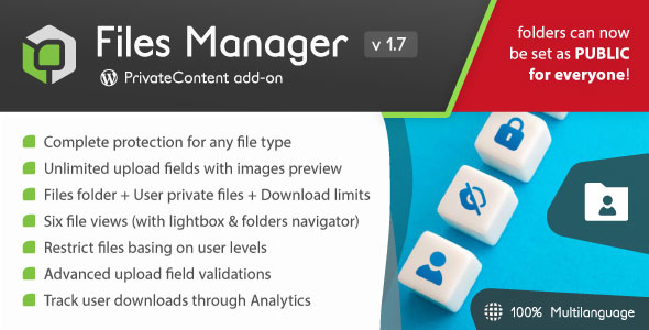 PrivateContent – Files Manager add-on