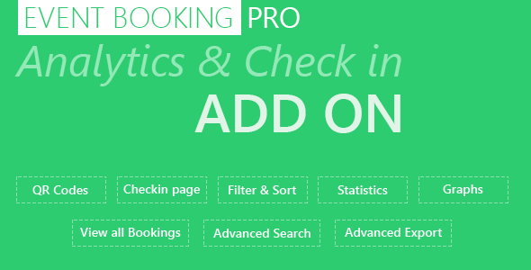 Event Booking Pro: Analytics  Checkin Addon