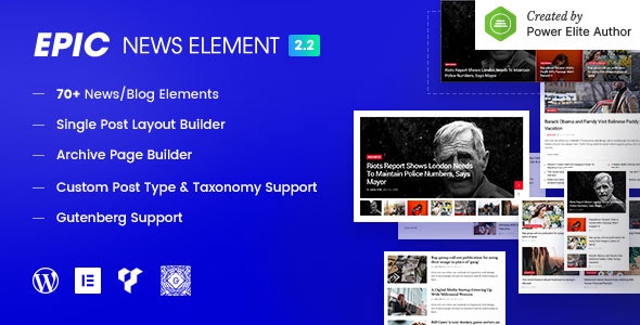 Epic News Elements – News Magazine Blog Element  Blog Add Ons for Elementor  WPBakery Page Builder
